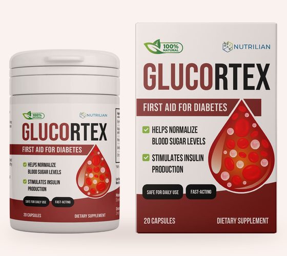 Dóza a krabička Glucortex s 20 kapsulami